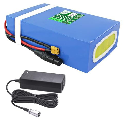 ZXLLAFT Lithium Battery 72V 25Ah Lithium Batteries 72V Rechargeable Battery 72V Li-ion Battery 72V Removable Battery with Charger and BMS for Below 1800W Motor Kit,72V25Ah XT60