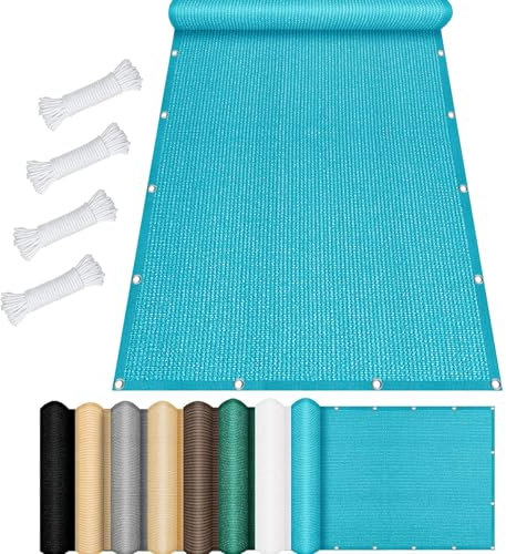 Beschattungsnetz inkl Befestigungsseile 160 x 180 cm Uv-Schutz 98% Rechteckig Sonnenschutz Schattiernetz Balkon Markise Reißfest Meterware für Camping Schwimmbad Zwinger, Himmelblau