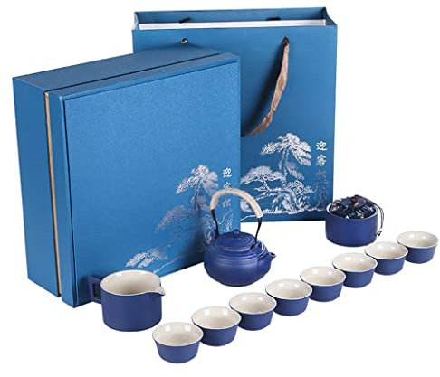 SUNMME Kung Fu Tea Set Home Ceramic Teapot Teacup Office (d Light Grey)