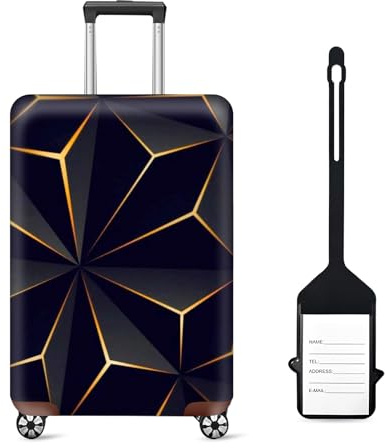 Disnace Koffer Schutzhülle – Elastische Kofferhülle im Cyberpunk-Stil mit Gepäckanhänger, Staub- & Wasserdicht, Waschbare Gepäckabdeckung mit Reißverschluss für Reisekoffer (M (22-24 in))