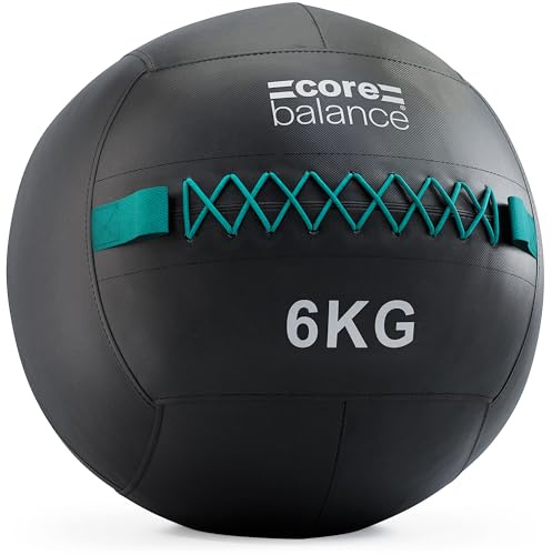 Core Balance Wall Ball | Durable PVC Shell, Balanced Weight Distribution, Textured Grip Seams, Ideal for Strength & Conditioning, 35cm Diameter