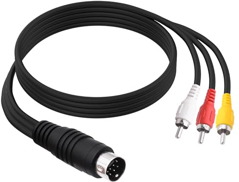 YARCHONN S-Video 7 Polig auf 3 RCA AV Composite Video Kabel Mini Din 7Pin Svideo Stecker auf 3 RCA Buchse Konverterkabel 3 Cinch Rot Gelb Weiß Video Adapter Kabel für DVD HDTV Video PC Projektor-1.5M