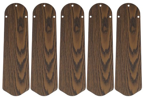 SOESFOUFU 5pcs Ceiling Fan Blades Replacement - 16.54 Inch Double Sided Wooden Fan Leaves - 8mm Hole Diameter Spare Parts for Indoor Outdoor Patio Porch