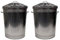 2 X METAL Galvanised 95 litre bin for rubbish dustbin animal feed storage UK MADE By KetoPlastics