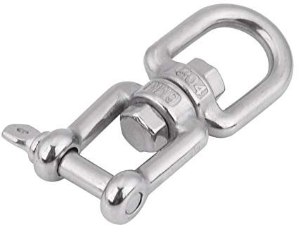 KIMISS Anillo giratorio de acero inoxidable 304 para uso rudo, dispositivo de grillete de enganche rápido (6mm), para bricolaje, náutica o camping, resistente a la corrosión, fácil de instalar