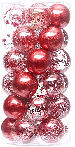 Sea Team 60mm/2.36 Adornos Variados Transparentes Bolas de Navidad,Decoraciones Ornamentales Resistente.para Colgar en el árbol de Navidad,Paquete de Regalar Portátil Set de Navidad(30pcs)