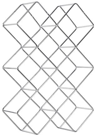 DESIGN DELIGHTS WEINFLASCHENHALTER Quadrat | Metall, Silber, 46 cm | Weinständer, Weinregal, Flaschenhalter