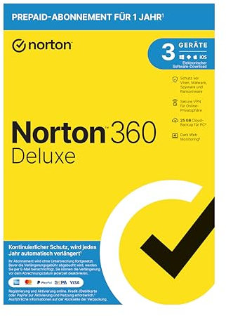 Norton 360 Deluxe 2023, Antivirus software for 3 Devices and 1-year subscription with automatic renewal, Includes Secure VPN and Password Manager, PC/Mac/iOS/Android, Activation Code by Post