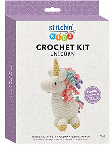 Needle Creations SK-CRCHKT-UNCRN Häkelset, Polyester Stoff, Einhorn, 8.5 x 6 x 4