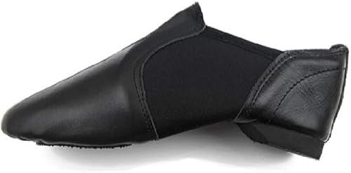 SKMAXO Genuine Leather Slip on Dance Shoes for Women | Split Sole Jazz Shoes for Kids and Women | Black Jazz Shoes, Dance Trainers in
