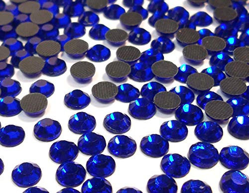 Perlin Hotfix - SS16 - Lot de 2 880 pierres strass à dos plat - En verre - 4 mm - Pierres précieuses rondes - 3,4 à 4 mm - Bleu roi