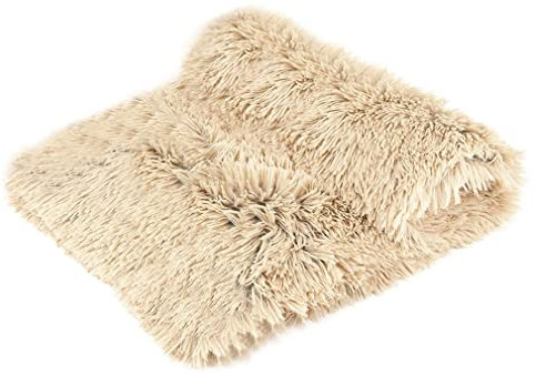 CHMMY Flauschig Hundedecke Weiche Katzendecke Fleecedecke Waschbare Deck für Haustier Hunde Katzen Welpen Weiche Warme Matte für Haustier Hunde Katze Welpe (Beige S:36 * 56cm)