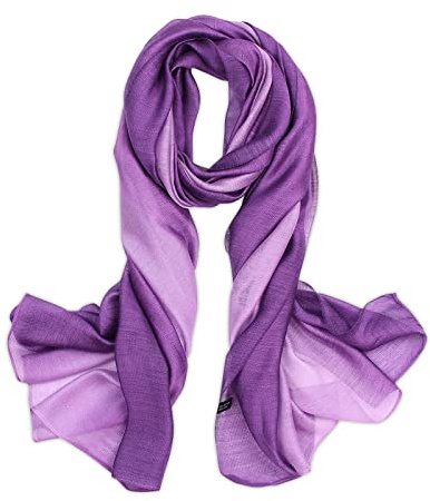 LumiSyne Seidenschal Damen Farbverlauf Baumwolle Leinen Seidentuch Mode Eleganten Leichte Weich Halstuch Sonnencreme Stola Ganzjährig