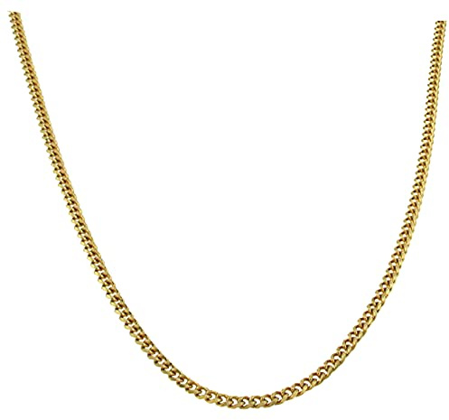 Original italienische Panzerkette 18kt vergoldet oder Doublé 3mm breit Länge wählbar, Halskette Herren-Kette Damen Geschenk Schmuck ab Fabrik Tendenze-Italy