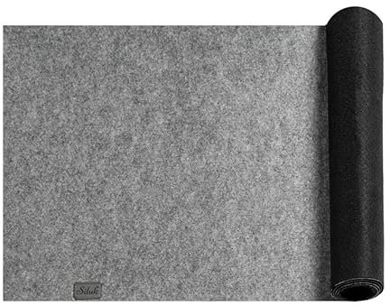 Tischläufer aus Filz Abwaschbar Tischband Tischdecke Still Grau hitzebeständig Filztischläufer Tischschutz (Schwarz/Grau, 40 x 150)