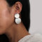 Wendalern Geometrische Kreis Ohrstecker - Silber Doppelkreis Ohrringe Mit Runden Scheiben - Große Scheiben Schmuck für Frauen und Mädchen