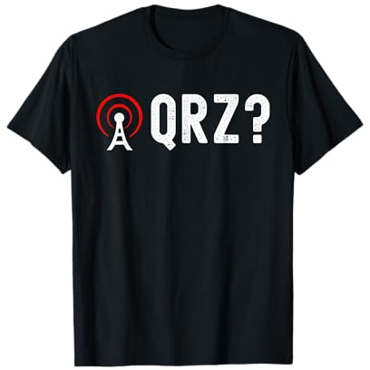 Amateurfunk - QRZ? T-Shirt - Schwarz - Small - Unisex - Kurzarm - Klassisch - Ham Radio Morse Code Design - Hobby-T-Shirts - Unisex-Erwachsene