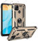 FMPCUON Coque pour iPhone 5S avec 2 Verre Trempé, Anneau Support Militaire Anti-Chute Renforcée Bumper Antichoc TPU Souple et PC Rigide Protection Etui Couleur Or