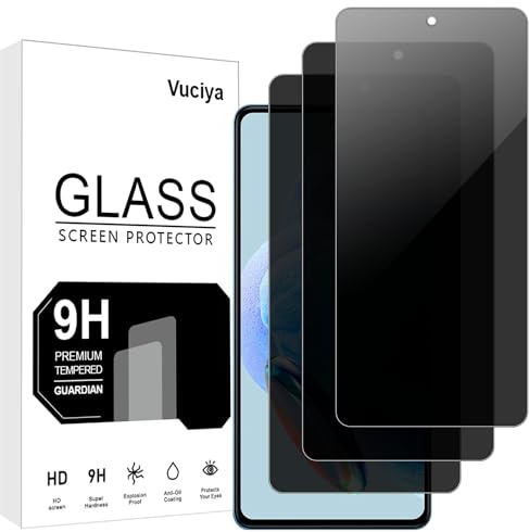 Vuciya Lot de 3 Verre Trempé Compatible avec Xiaomi Redmi Note 12 Pro 5G Anti-Espion Protection Écran 9H Dureté Vitre Film Résistant aux Rayures HD Ultra Transparent
