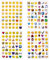 DAYKET Emotion Sticker,12 Blätter Happy Face Sticker,Emoticon Aufkleber für Notebook Dekoration