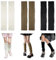 EXIN DECHEN 3 Paar Stulpen für Damen und Mädchen,Y2k Ballett Winter Strickstulpen,Knit Beinstulpen,Beinwärmer Legwarmers,Stulpensocken Wadenwärmer,Baumwolle Socken Lange Dehnbar (Schwarz/WeißE/Khaki)