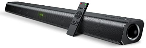 DLOETT Sound Bar TV Speaker 120W Bluetooth 5.0 PC Theater Aux 3.5mm Wired and Wireless Home Surround SoundBar Stereo Speaker