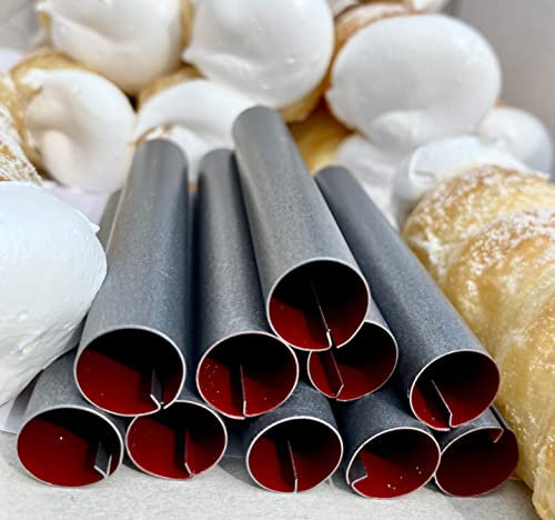 CULIMI Schaumrollen Formen - 8 cm/ 3,14/ 10 Set Schaumrollenform Schillerlockenform Sahnerollen Antihaftbeschichtung Röhrchen