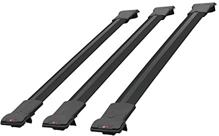 Kompatibel mit Dacia Duster 2018-2024 Relingträger Fly Modell Dachträger 3 Bars Gepackträger SCHWARZ