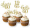 24 Pcs Glitter 60th Birthday Cupcake Toppers for Celebrating Sixty Years Old Birthday Party Decorations (Gold)