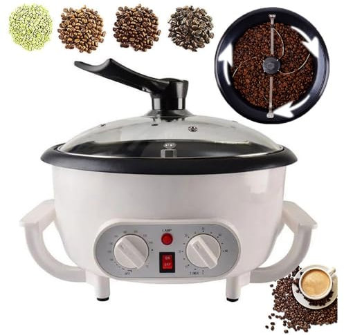 Tostatori di caffè, Macchina Per Il Forno Elettrica Per Chicchi Di Caffè, Noci, Arachidi, Anacardi, Castagne, Per Uso Domestico, 0-240 ℃ E 0-60 Minuti Regolabile, Capacità: 750 G