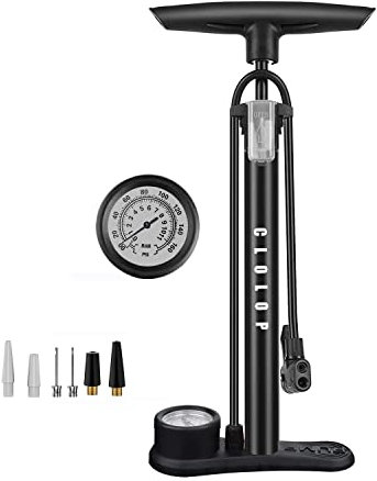 CLOLOP Fahrradpumpe Fahrrad Standpumpe mit Manometer,Fahrradpumpen mit Presta und Schrader Reifenpumpe multifunktionale Luftpumpe für Rennrad MTB Sportballpumpe