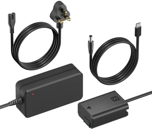 Mspalocell NP-FW50 Dummy Battery Kit, AC Power Supply Adapter with Battery Connector for Sony Alpha A6000 A5100 A6100 A6300 A6500 A7 A7S A7II A7SII RX10 II IV Cameras