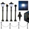STREND PRO Solarlampen für Außen Garten 300cm | Solarleuchten für Außen mit 2 Solar Laterne Outdoor | Gartendeko Kunststoffzaun mit Led Laternen für Draußen Solar Wetterfest