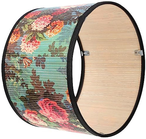 SEWACC Abat-Jour Vintage En Bambou Avec Motif Floral Compatible E27 Abat-Jour Décoratif Pour Salon Chambre Et Hôtel Lampe Suspendue Ou Lampadaire