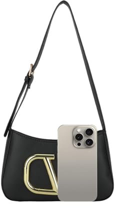 AOWVUTS Handtasche Damen Crossbody Schultertasche PU Leder Hobo Bag Elegant Shoulder Bag Umhängetasche mit verstellbarer Schultergurt und Reißverschluss für Dating Reisen Party Einkaufe (Schwarz)