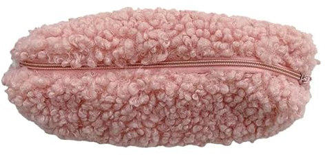 WXCOHB Astuccio Peluche Fluffy Pen Bag con Cerniera Cute Matita Caso Grande capacità Gadget Pouch Box per Ragazze-Rosa