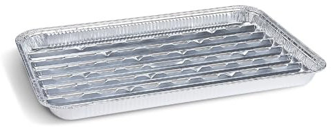 SWS 100 Alu Grillschalen Grillpfannen eckig 34 x 22 cm Aluschalen Grill
