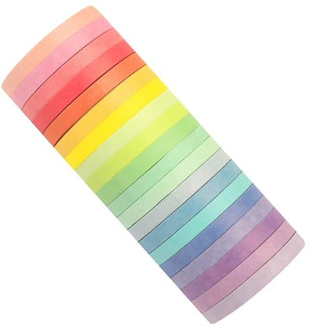 NJCXOLA 20 Nastro colorato,Nastro manuale decorativo monocromatico di base a 20 colori diy(5m*5mm)