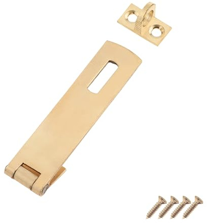 Keypak Brass Hasp and Staple Lock 75mm Garden Secuirty | Decorative Door & Gate Security Fastener, Heavy Duty Locking Clasp