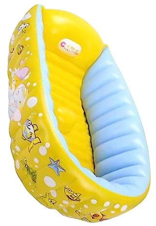 Toyvian inflable para bebe piscina crianca bañera bañera de bebe pool bañera hinchable bebe piscina hinchable bebe piscina interior para bebés de polivinilo Yellow