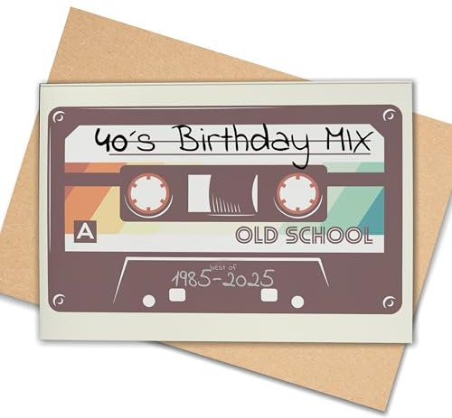 Lovely Cards XL - 40. Geburtstag Frauen - schöne Retro-Karte zum Geburtstag - Geburtstagskarte 40 Frau - besonderes Geburtstagskarte Freundin - A6 (40 Jahre), Mann 40 Jahre, große Geburtstagskarte