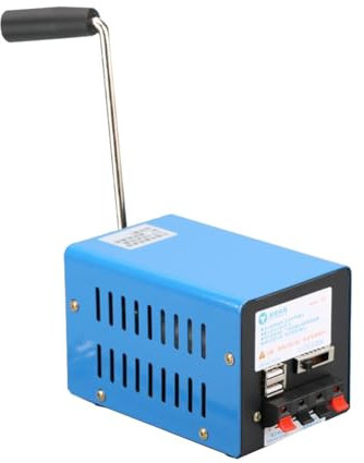 Generador de manivela – 20 W de suministro de emergencia, cargador manual de 2000 rpm | Dispositivo de salida portátil impermeable USB para teléfonos móviles, herramienta de respaldo para interiores y