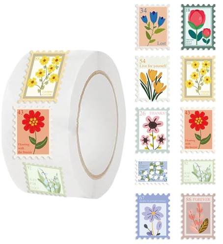 Stempel Aufkleber, 500 Stück Post-Stil Selbstklebende Etiketten, Moderate Klebrigkeit ohne für Scrapbooking, Journaling, Handwerk, Planer, Post, Verpackung, Visitenkarten, 2,36 x 1,18 Zoll