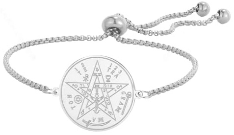 LIKGREAT Tetragrammaton Armband Edelstahl Pentagramm Salomonssiegel Armband Hebräischer Schutz Amulett Religiöser Schmuck für Damen und Herren