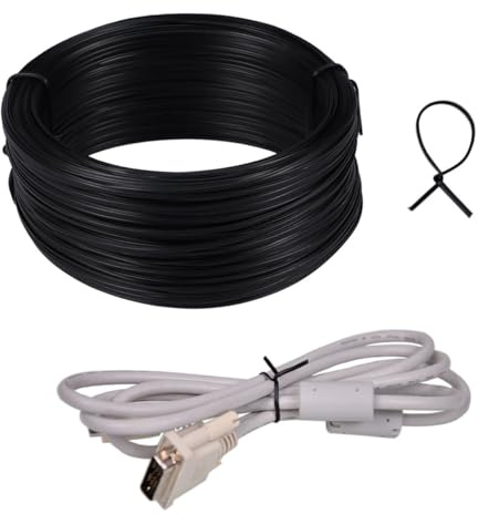 IWOWHERO Filo di Ferro Rivestito in PVC Nero Metri Filo da Giardinaggio Flessibile e Resistente per Legatura Piante Uso Multiuso per Fiori Artigianato e Fissaggio Cavi