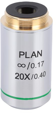 ASHATA 20X Planachromatisches Mikroskop Objektiv, 20,2 Mm Gewinde RMS Objektiv, Hohe Auflösung, für Biologische Mikroskope