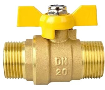 Gaskugelhahn mit Innen- und Außengewinde, Absperrventil DN15, DN20, DN25, mit Flügeltürgriff, Hochleistungsventil for industrielle Anwendungen(1-2-DN15-Copper-rod,M-M)