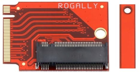 suckoo Rog Ally Handheld Modified 2230 auf 2280 SSD Festplattenerweiterung, hohe Kapazität, M.2 NVME PCIE 4.0 Gold-Fingeradapter, Upgrade-Konverter, Erweiterungskarte, 90 Grad, Rot