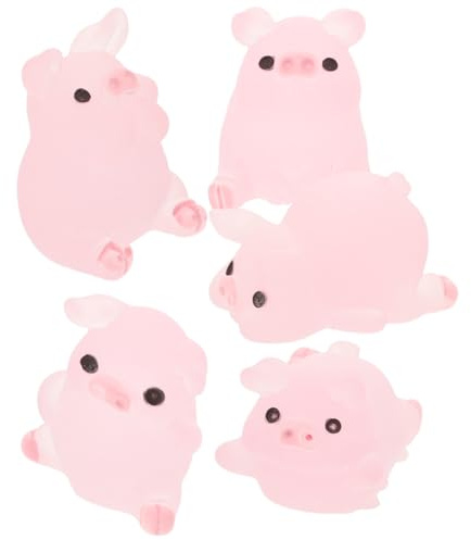 Mikinona 30 Kleiner Schweinefiguren aus Kunstharz Kleiner Tierfiguren für Mikrolandschaften Selbstgemacht Resin Zubehör für Puppenhaus Dekoration Zufälliger Stil