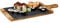 Relaxdays Servierbrett, Bambus, Schiefer Platte, Schneidebrett, Griff, rustikal, H x B x T: 1,8 x 45 x 22,5 cm, grau